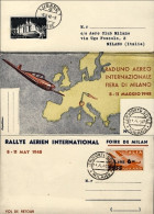 1948-cat.Pellegrini Euro 130, Piego Illustrato Volo Lugano-Milano Spedito Per Il - Poste Aérienne
