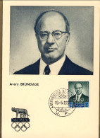 1959-San Marino Cartolina Maximum Avery Brundage A Cura Del Comitato Organizzato - Lettres & Documents