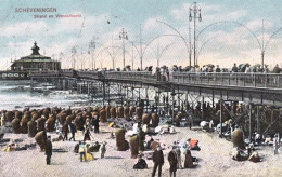 1908-Olanda Scheveningen Strand En Wandelhoofd, Viaggiata - Sonstige & Ohne Zuordnung