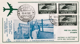 1965-volo Papale Di Rientro Pisa Citta' Del Vaticano Di S.S.Paolo VI - 1961-70: Marcophilie