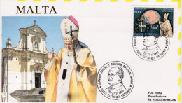 1990-Vaticano Malta Volo Papale A La Valletta Di S.S.Giovanni Paolo II - Airmail