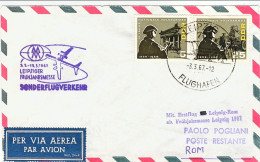 1967-Germania DDR Volo Interflug Lipsia-Roma Del 3 Marzo Per La Fiera Di Lipsia - Covers & Documents