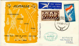 1960-Sud Africa I^volo Alitalia DC 8 Johannesburg-Roma Del 9 Novembre - Posta Aerea