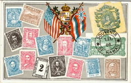 1908-Hawaii Con La Raffigurazione Dei Francobolli Emessi - Hawaii