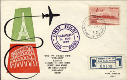 1959-Israele Cat.Pellegrini N.1035 Euro 70, I^volo Caravelle Tel Aviv-Rome Del 3 - Other & Unclassified
