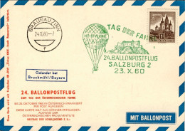 1960-Austria Cartolina Illustrata Tag Osterreichischen Fahne Con Cachet 24 Ballo - Autres & Non Classés