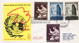 Vaticano-1965  Dispaccio Volo Speciale Per ONU New York Di S.S.Paolo VI - Airmail