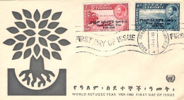 1960-Etiopia S.2v."Anno Mondiale Rifugiato"su Fdc Illustrata - Ethiopia