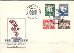 1962-Svizzera Servizi S.4v."Museo Filatelico ONU"su Fdc Illustrata - FDC