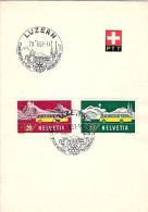 1957-Svizzera S.2v."Corriere Postali"su Cartoncino Ufficiale. - Other & Unclassified