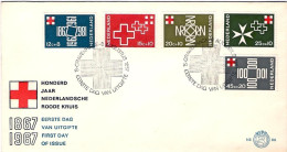 1967-Holland Nederland Olanda S.5v."Pro Croce Rossa"su Fdc Illustrata - FDC