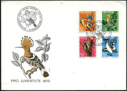 1970-Svizzera S.4v."Pro Juventute,uccelli"su Fdc Illustrata - FDC
