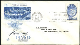 1955-Canada S.1v."anniversario ICAO"su Fdc Illustrata - Sonstige & Ohne Zuordnung