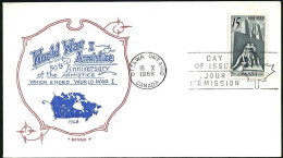 1968-Canada S.1v."anniversario Armistizio I Guerra Mondiale"su Fdc Illustrata - Otros & Sin Clasificación