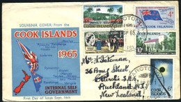 1965-Cook Islands S.5v."Eclisse Solare,governo Autonomo"su Fdc Illustrata - Cook