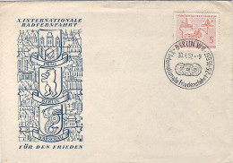 1957-Germania DDR S.1v."Corsa Ciclistica Della Pace"su Fdc Illustrata - Storia Postale