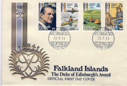 1981-Falkland S.4v."Premio Duca D'Edinburgo"su Fdc Illustrata - Falkland