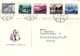 1955-Svizzera S.5v."Polit.Zurigo,vedute"su Lettera X Stoccolma - Postmark Collection