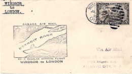 1929-Canada I^volo Windsor-London.Cachet Detroit River - Eerste Vluchten