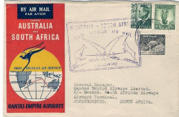 1952-Australia I^volo Qantas Sydney-Johannesburg - Aerogramas