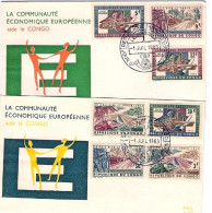 1963-Congo (Kinshasa) S.7v."aiuti Dalla C.E.E."su Due Raccomandate Fdc Illustrat - Andere & Zonder Classificatie