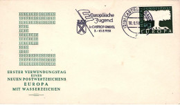 1958-Germania S.1v.con Filigrana "Europa"su Fdc Illustrata - Lettres & Documents