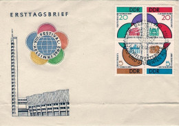 1962-Germania DDR S.6v."Festival Della Gioventu',Helsinki"su Due Raccomandate Fd - Storia Postale