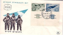 1962-Israele S.2v.con Bandeletta "Aerei In Volo"su Fdc Illustrata - FDC