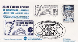 1984-France Francia Space Cover Dal Cosmodromo Di Kourou (Guyana Francese) 20 An - Lettres & Documents