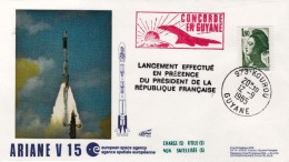 1985-Francia France Busta Commemorativa 6 Lancio Arianespace Dal Cosmodromo Di K - 1961-....
