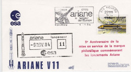 1984-Francia France Centro Spaziale Di Kourou (Guyana Francese) Lancio Dei Satel - 1961-....