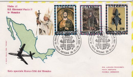 1979-Vaticano Dispaccio Aereo Straordinario Da Roma Per Puebla Messico Visita Di - Airmail