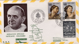 1970-Vaticano Colombo Ceylon S.S. Paolo VI In Estremo Oriente Busta Viaggiata - Airmail