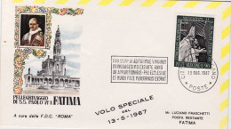 Vaticano-1967  Volo Speciale Pellegrinaggio Di S.S.Paolo VI A Fatima Portogallo  - Poste Aérienne