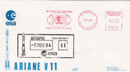 1984-Francia France Cachet Du Centre De Commandement De L'ESA Paris. Flamme Post - 1961-....