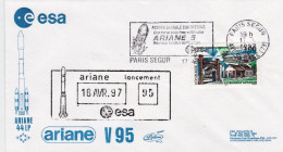 1997-Francia France Cat.Lollini K 832 Flamme ESA Europe T5 Paris Segur. Le Satel - 1961-....