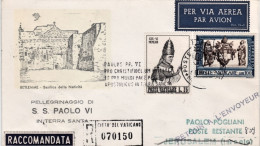 Vaticano-1964 Dispaccio Aereo Raccomabdato Per Pellegrinaggio Di S.S. Paolo VI I - Aéreo