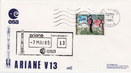 1985-Francia France Cat.Lollini K 251 13 Lancement Et Mise En Orbite De 2 Grands - 1961-....