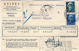 1945-bolletta Stipel Affrancata 15c.+35c. Imperiale Emissione Di Novara - Poststempel