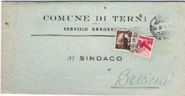 1946-piego Comunale Affrancato 20c.+80c. Democratica - 1946-60: Marcophilia