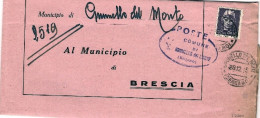 1945-piego Municipale Affrancata 50c. Imperiale Senza Fasci Isolato - Storia Postale