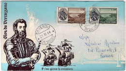 1964-busta Fdc Affrancata S.2v."Giovanni Da Verrazzano"viaggiata - FDC