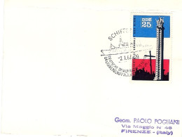 1967-Germania DDR Cartoncino Affrancato 25p. Annullo Figurato Navale - Brieven En Documenten