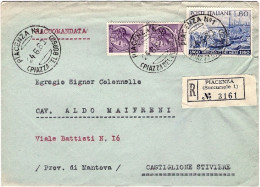 1960-busta Raccomandata Affrancata Coppia L.25 Siracusana+L.60 Spedizione Dei Mi - 1946-60: Marcophilia