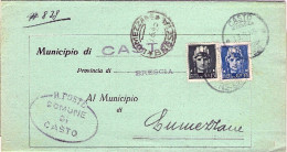 1945-piego Municipale Affrancato 15c.+35c. Imperiale Emissione Di Novara Con La  - Maschinenstempel (EMA)