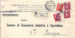 1945-piego Manoscritti Raccomandata Affrancata 20c.+60c.+due L.2 Imperiale Senza - Marcophilia