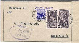 1951-piego Municipale Affrancato L.8 Democratica+L.5 Italia Al Lavoro In Rispedi - 1946-60: Poststempel