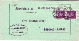 1945-piego Municipale Affrancato Coppia 50c. Turrita Annullo Gussago Brescia - Storia Postale