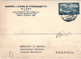 1948-cartolina Commerciale Affr. L.12 Risorgimento Isolato - 1946-60: Marcophilia