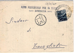 1945-piego Ciclostilato Affrancato 40c.Democratica Isolato+bollo Poste T.S. - Marcophilia